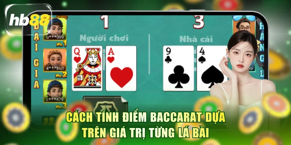 Cách tính điểm Baccarat dựa trên giá trị từng lá bài