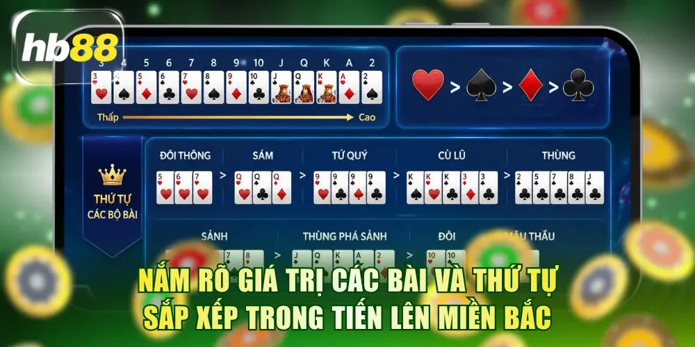 Nắm rõ giá trị các bài và thứ tự sắp xếp trong Tiến lên miền Bắc