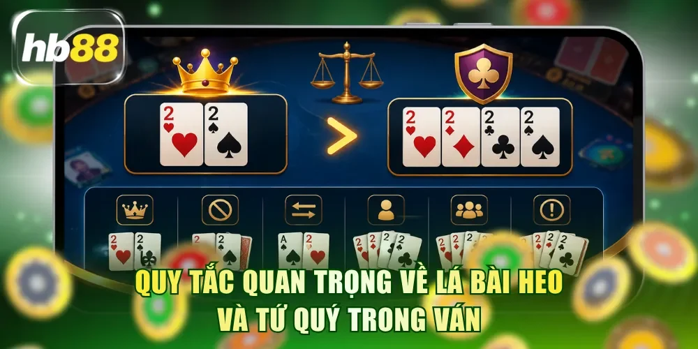 Quy tắc quan trọng về lá bài Heo và Tứ Quý trong ván